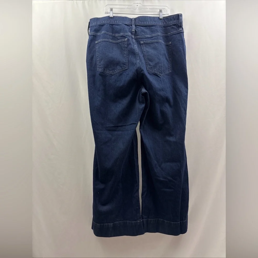 J Crew Jeans ‘96 Denim Trouser Wide Leg Dark Wash Blue Rinse Size 35 RE-96-IDG - Picture 6 of 10